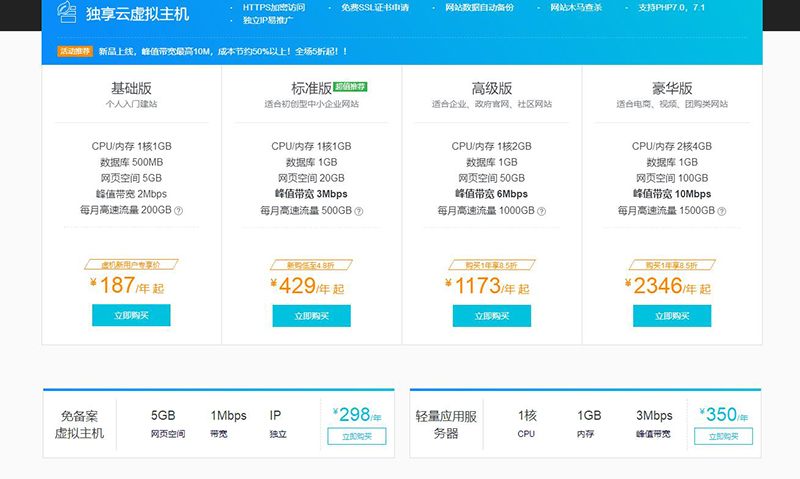阿里云網(wǎng)站虛擬主機(jī)費(fèi)用價格表